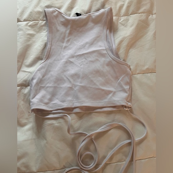 White Ribbed Tank Top - Picture 3 of 5